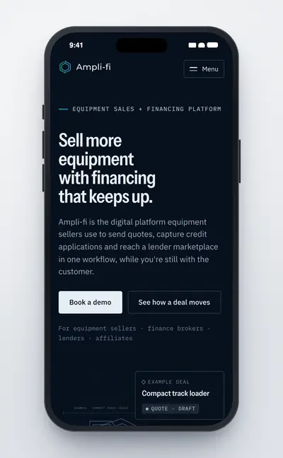 Mobile screenshot of the Ampli-fi Saas Tool project