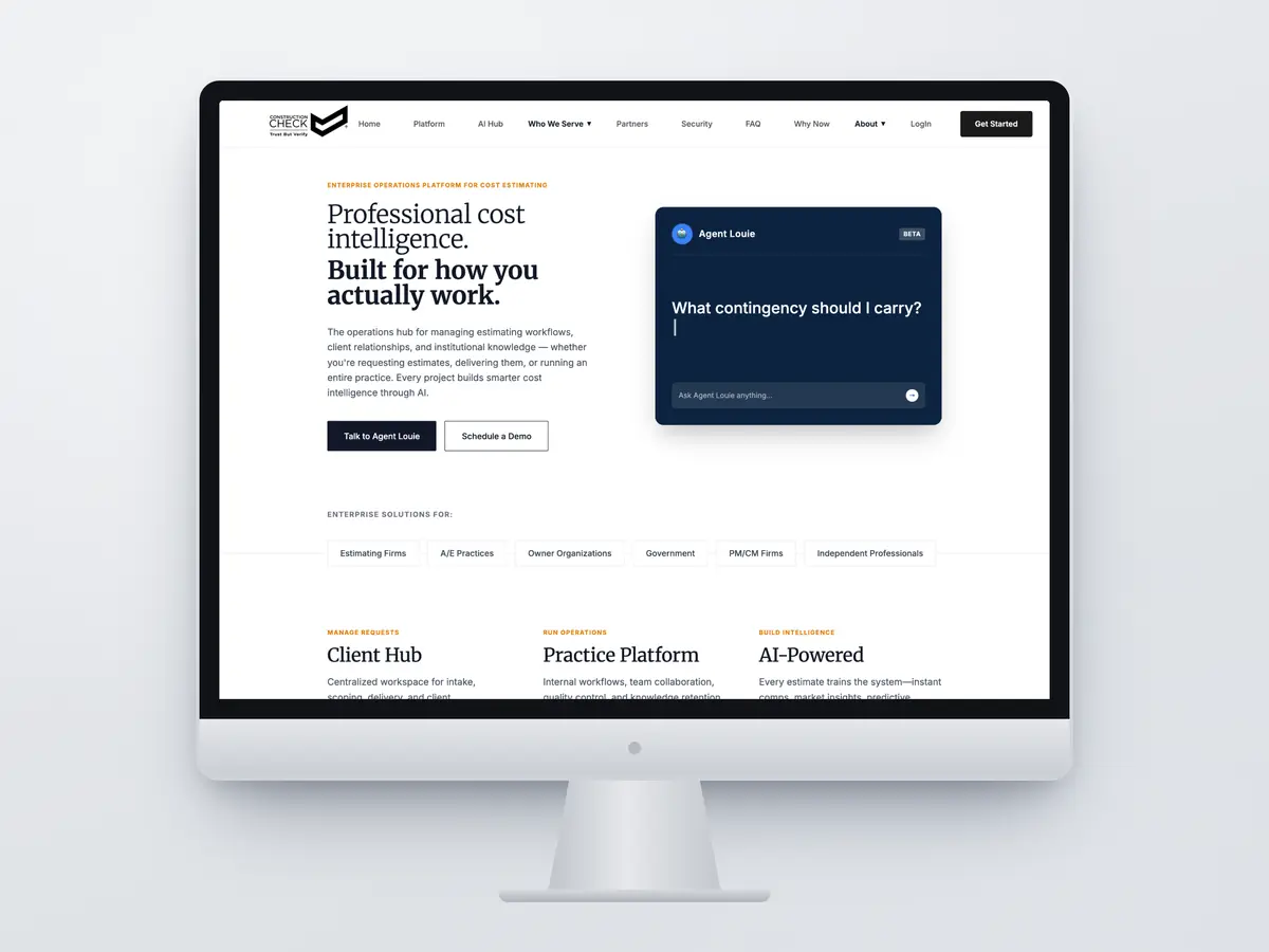 Desktop screenshot of the Construction Check Saas Tool project