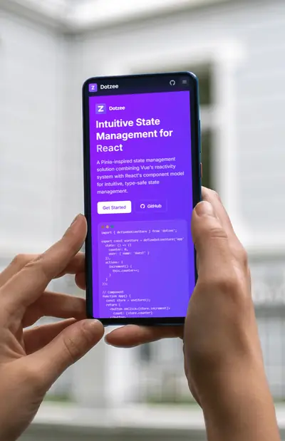 Mobile screenshot of the Dotzee Developer Tool project