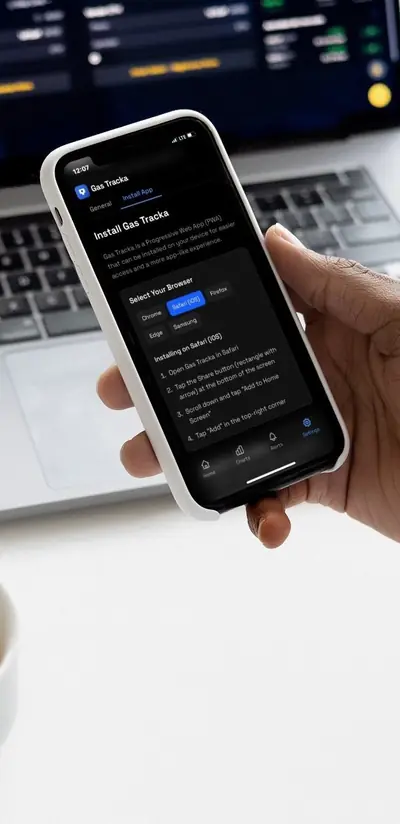 Mobile screenshot of the GasTracka PWA project