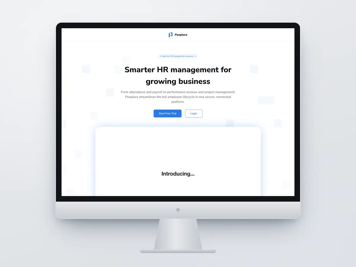 Desktop screenshot of the Peoplora Saas Tool project