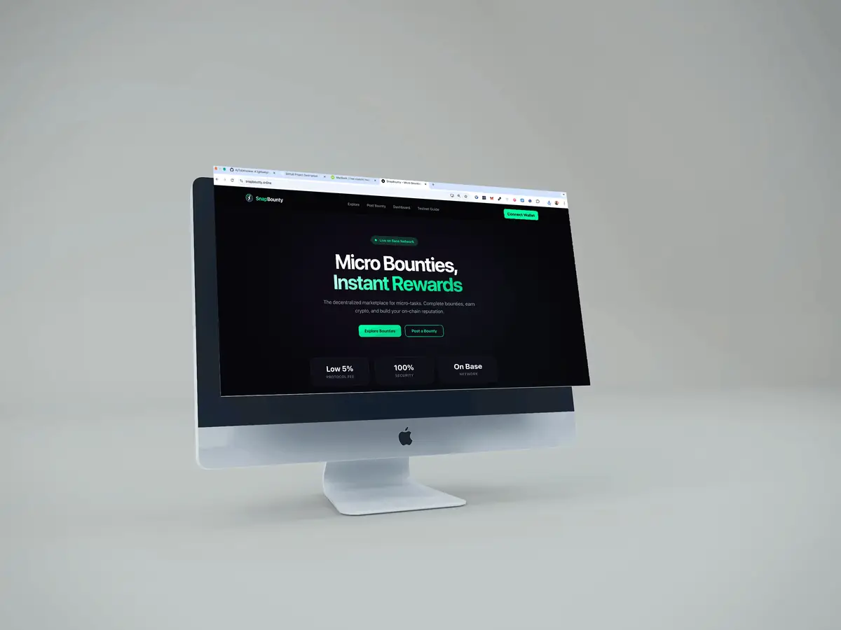 Desktop screenshot of the SnapBounty Web3 App project