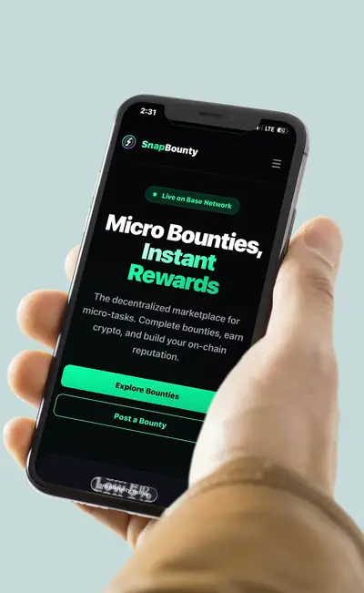 Mobile screenshot of the SnapBounty Web3 App project