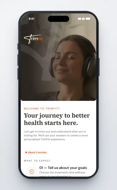 Mobile screenshot of the TrimFitt Web App project